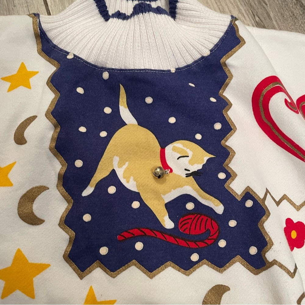 Festive Patchwork Turtleneck Sweater - Multicolor - image 5